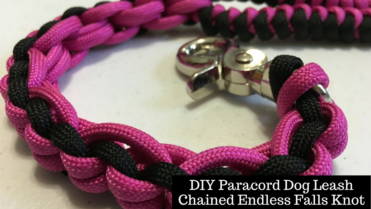 DIY Paracord Dog Leash Chained Endless Falls Knot