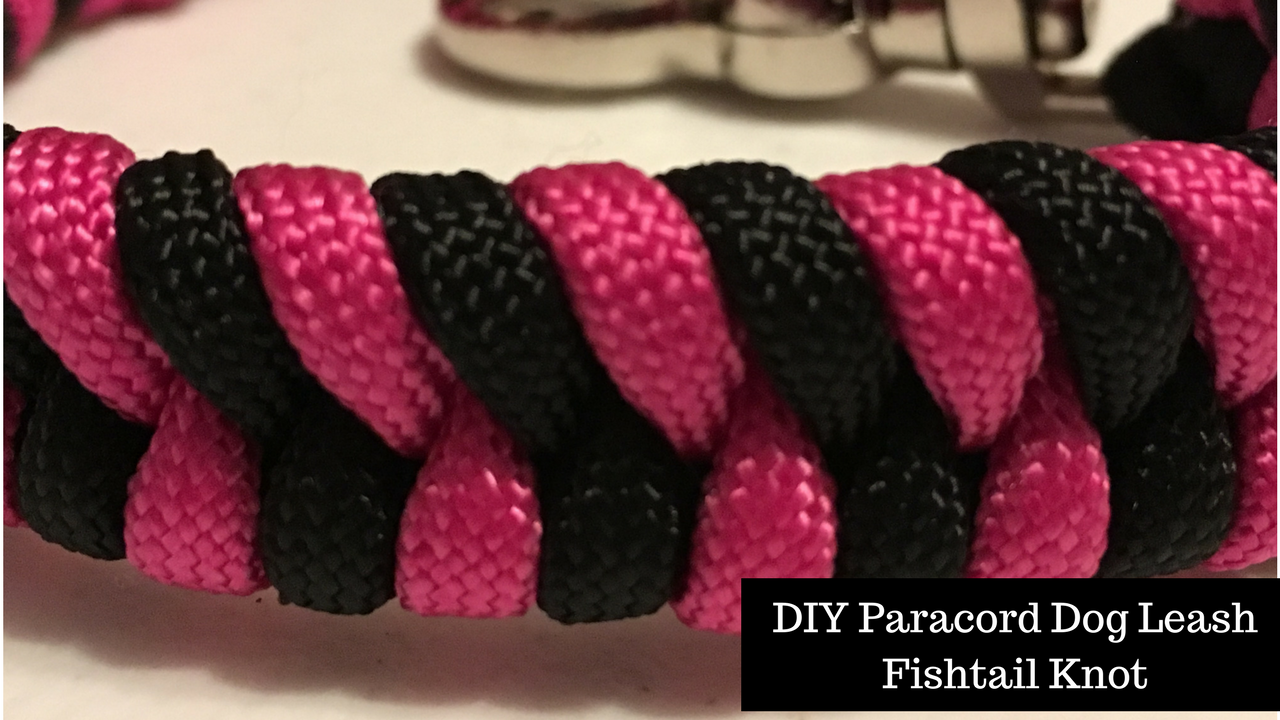 diy paracord dog leash fishtail knot