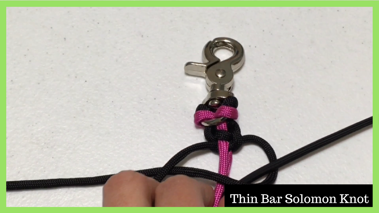 Paracord Dog Leash Knot - Thin Bar Solomon's Knot - Paw-Palz