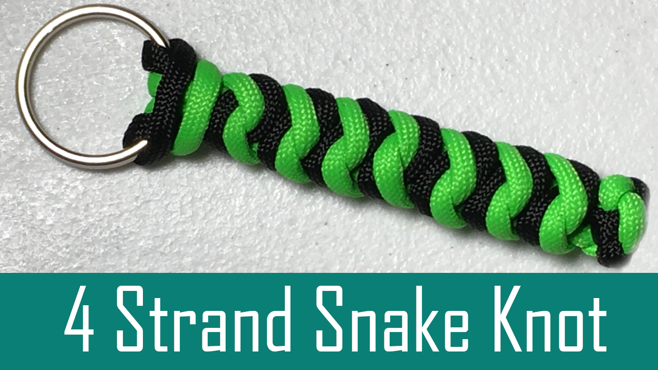 DIY Paracord Keychain 4 Strand Snake Knot